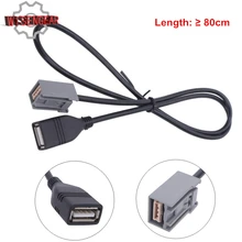 80cm AUX USB Cable Adapter Extension Wire For Mitsubishi Honda 2009 2017 Audio Media Music Interface