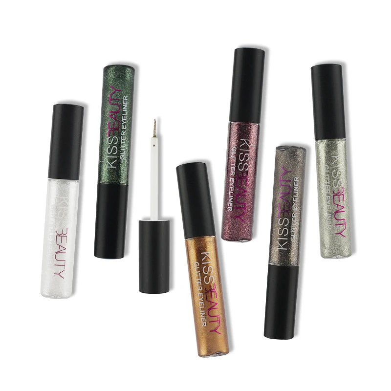 Жидкие тени для век KISS BEAUTY блестящие металлические алмазные 6 цветов долговечные