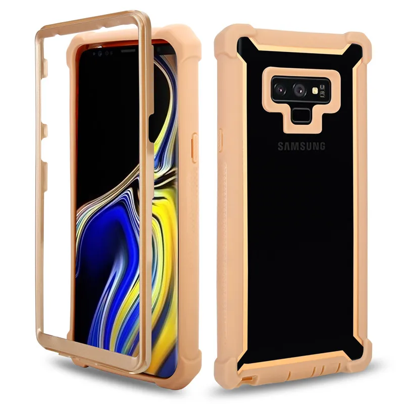 Heavy Duty Protection Doom armor PC TPU Phone Case for Samsung Galaxy S8 S9 S10 Plus Note 8 9 S10e E Shockproof Dustproof Cover - Color: Gold