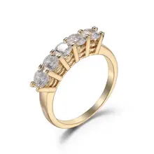 MxGxFam маленькие CZ кольца для женщин прекрасные ювелирные изделия 18 k желтое золото-цвет AAA+ кубический циркон