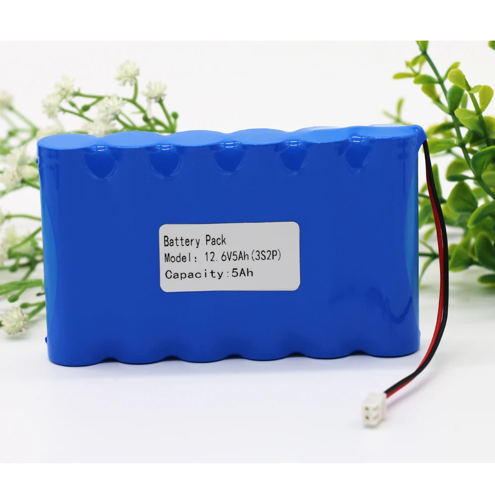 

KLUOSI 12V Battery 3S2P 11.1V /12.6V 5000mAh 18650 Lithium-ion Battery Pack with 5A BMS for LED Lamp Light Backup Powe Etc