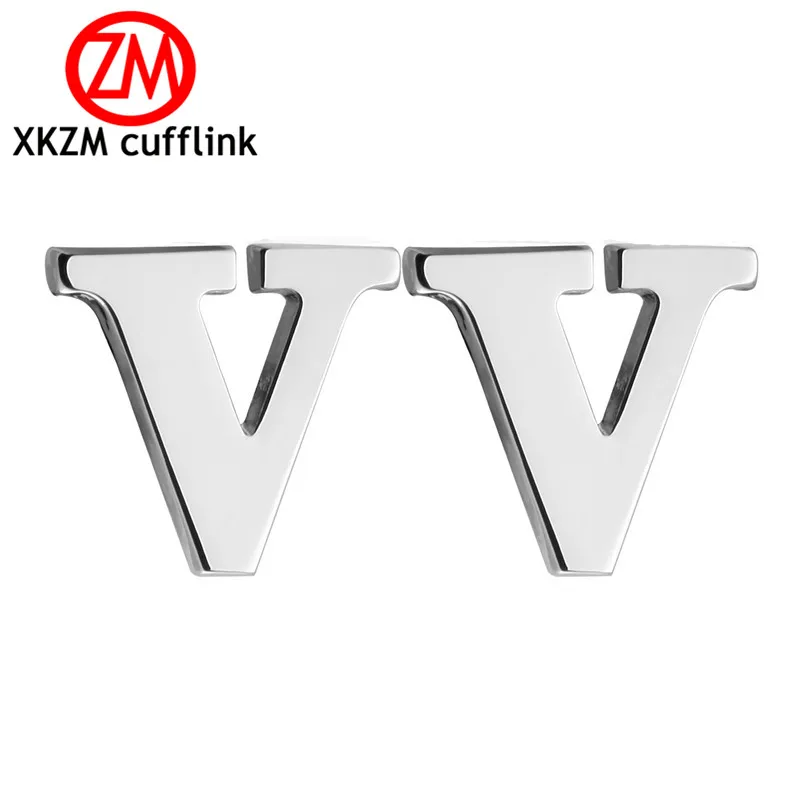 

New Style Letter V Cufflinks for Men's Wedding Cufflinks Simple Shirt Cufflinks Male French high Cuff Links Suits Accessories