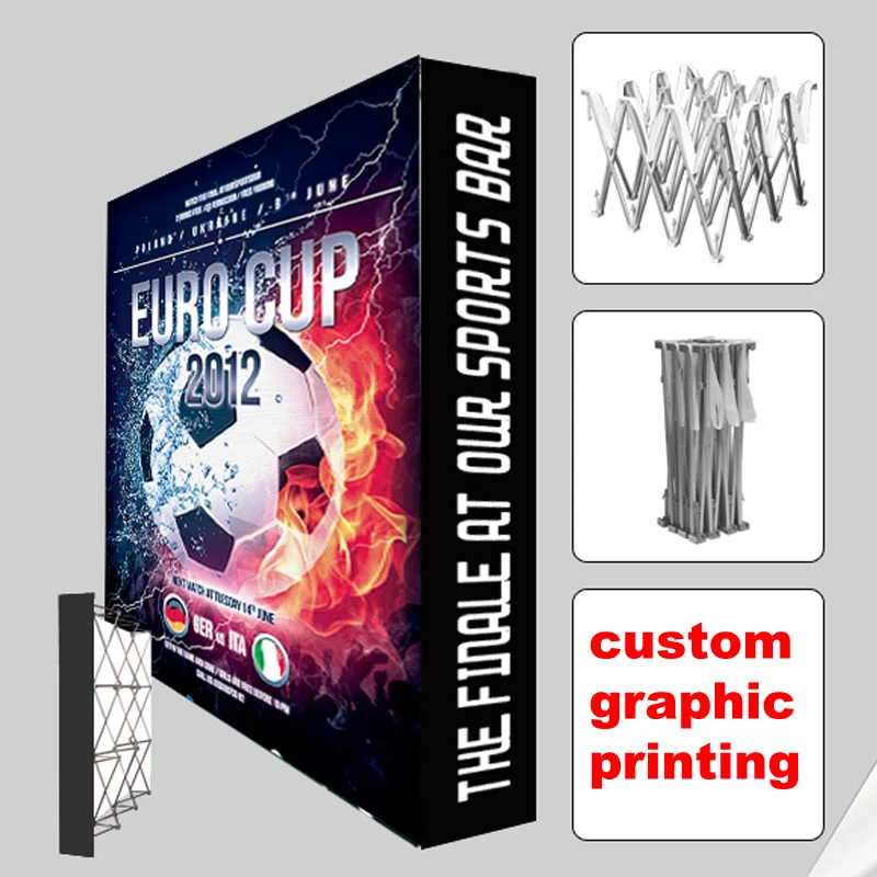 

10ft straight Trade show Display Fabric Pop Up Stands booth Exhibition banner with custom graphic printing