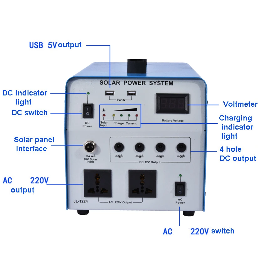 Солнечные генераторы 350 W+ Панели солнечные 50 Вт(10A контроллер/24AH Батарея/350 W инвертор)+ 2 комплекта светодиодный свет+ мобильного телефона линии JL1224