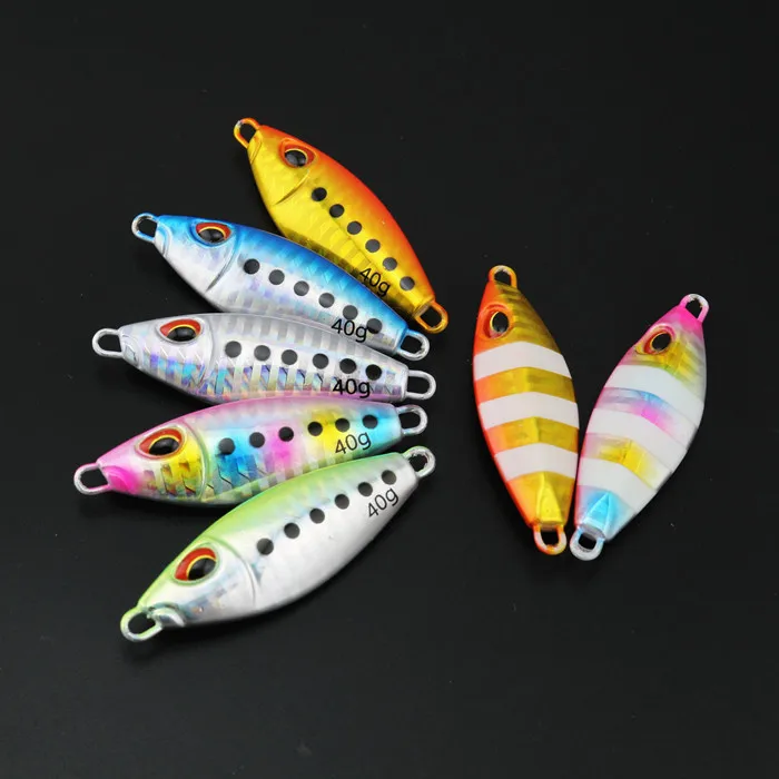 

1 piece 40g60g jig with luminous stripe lead deep sea fishing lure hard bait lure without hooks