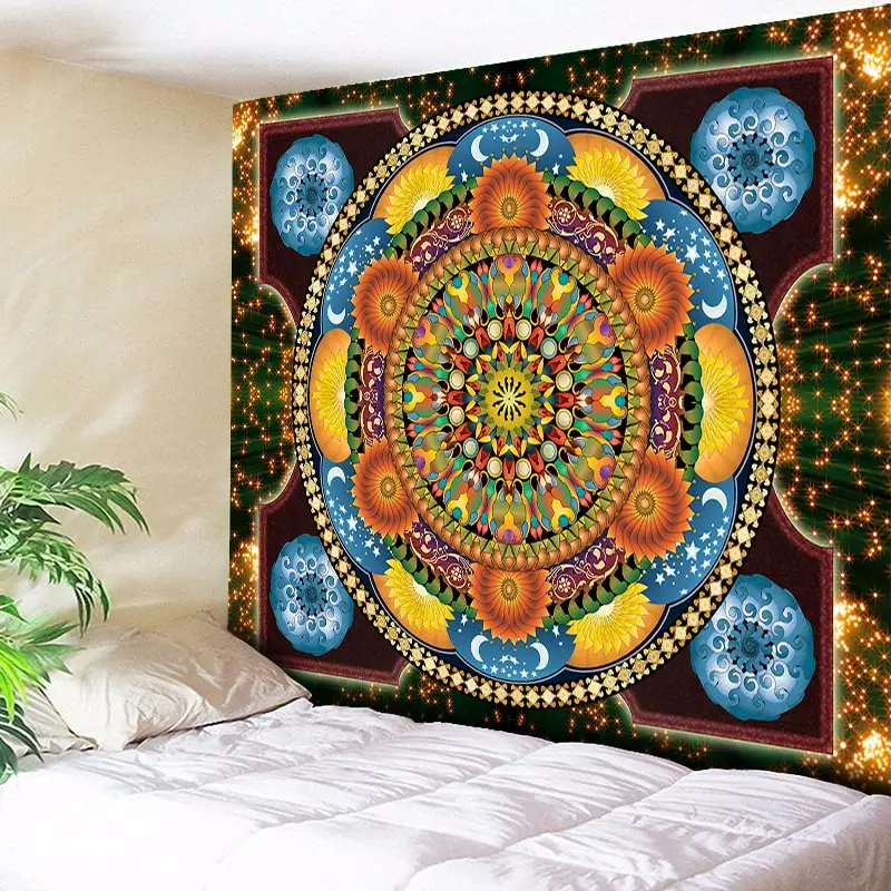 

Abstract Flower Bohemia Mandala Floral Carpet Boho Tapestry Hamsa Hand Wall Rug Hanging Bohemian Decorative Galaxy Tapestry