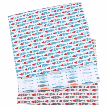 

NanChuang Fish Series Twill Cotton Fabric Handmade Sewing Quilting Hometextile Cloth Material For Baby&Children 100x160cm