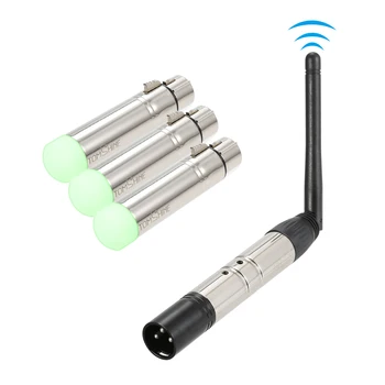 

4PCS DMX512 Transmitter Receiver Kit 3pin male female 2.4G ISM 126 channels Wireless for DJ Disco Light Stage Lighting Fixture