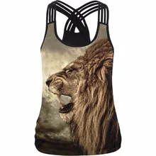 Классная футболка без рукавов с принтом льва для йоги, Спортивная Женская майка для фитнеса, йоги, дышащая футболка для фитнеса, бега, майка