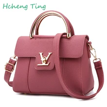 Женщины Кожаные сумки На Ремне Девушки Crossbody сумка Женская Сумка и Кошелек bolso Sac Épaule Femme Черный