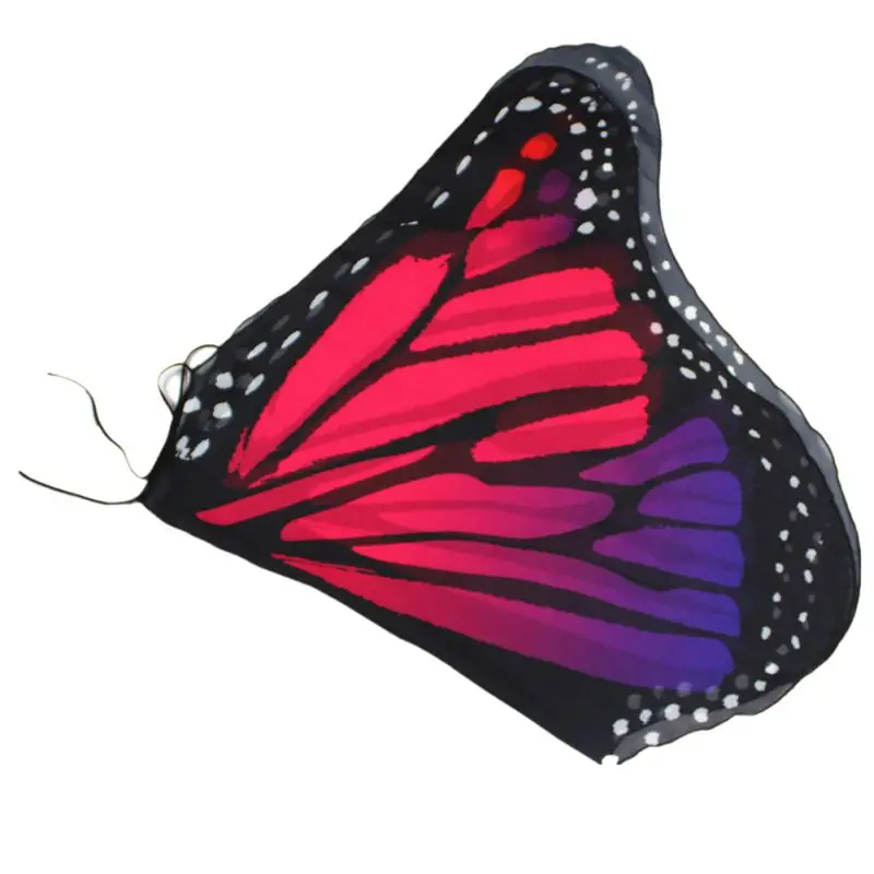 Home Butterfly Cloak with Shoulder Straps Gradient Color Butterfly Wings Design Shawl for Holiday Kids Decor Costume Accessories