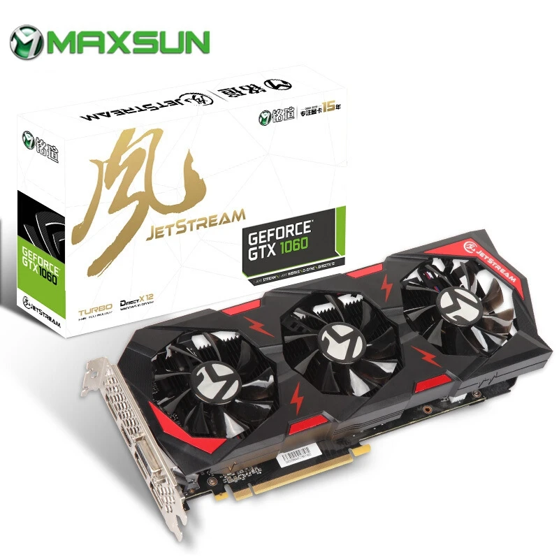 8000 МГц MAXSUN NVIDIA GeForce JetStream GTX1060 6 Гб видеокарта GPU GDDR5 192bit PCI-E Express3.0 VR готов для ПК Игр