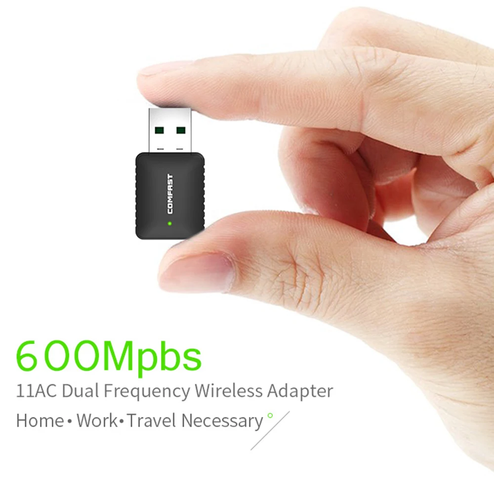 AC600 Dual Band 600Mbps Wireless USB WiFi Network Adapter Card 2.4//5Ghz 802.11AC