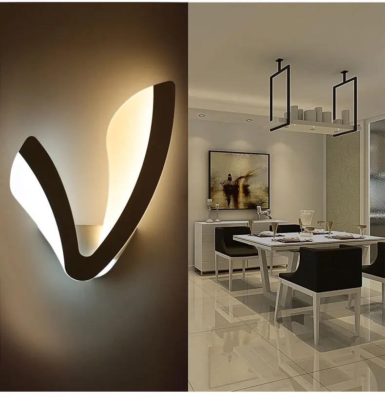 Lâmpadas de Parede para o Quarto Casa Moderna Luminárias Sala Estar Jantar Branco & Preto Terminado Iluminação Parede Frete Grátis Ac110v 220 v 10 o quarto sala estar jantar branco &