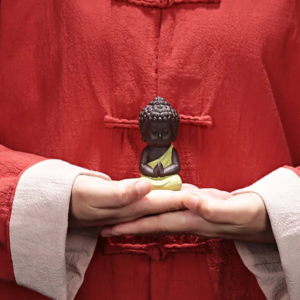 Керамическая фигурка маленького монаха, домашний декор, статуя Будды, фигурки, украшение для автомобиля, гостиной, чайный домик 669