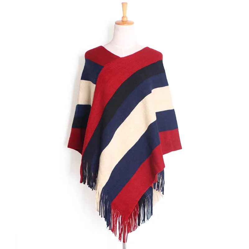 

[FAITHINK] Classic Women Solid Designer Poncho Shawl Fashion Female Popular Winter Warm Bufanda Patchwork Cashmere Wrap Scarf