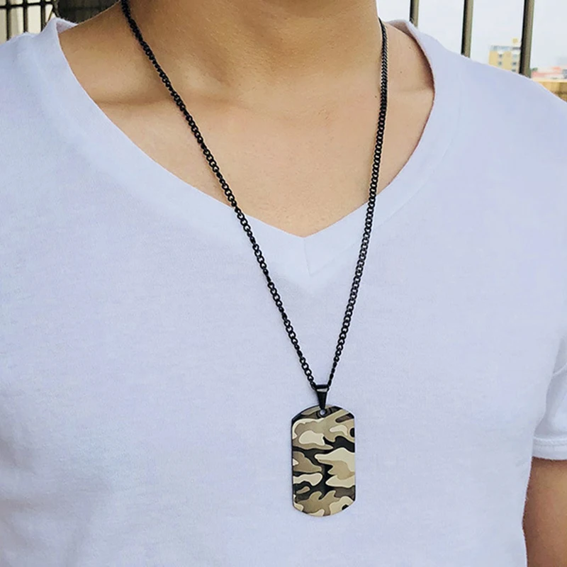 camo dog tag necklace