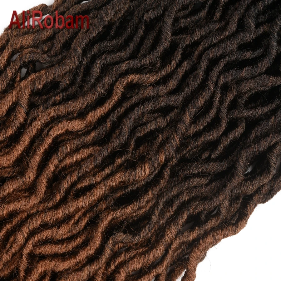 AliRobam Goddess Faux locs кудряшки Омбре дреды черный коричневый синтетический плетение волос для наращивания 24 пряди/упаковка