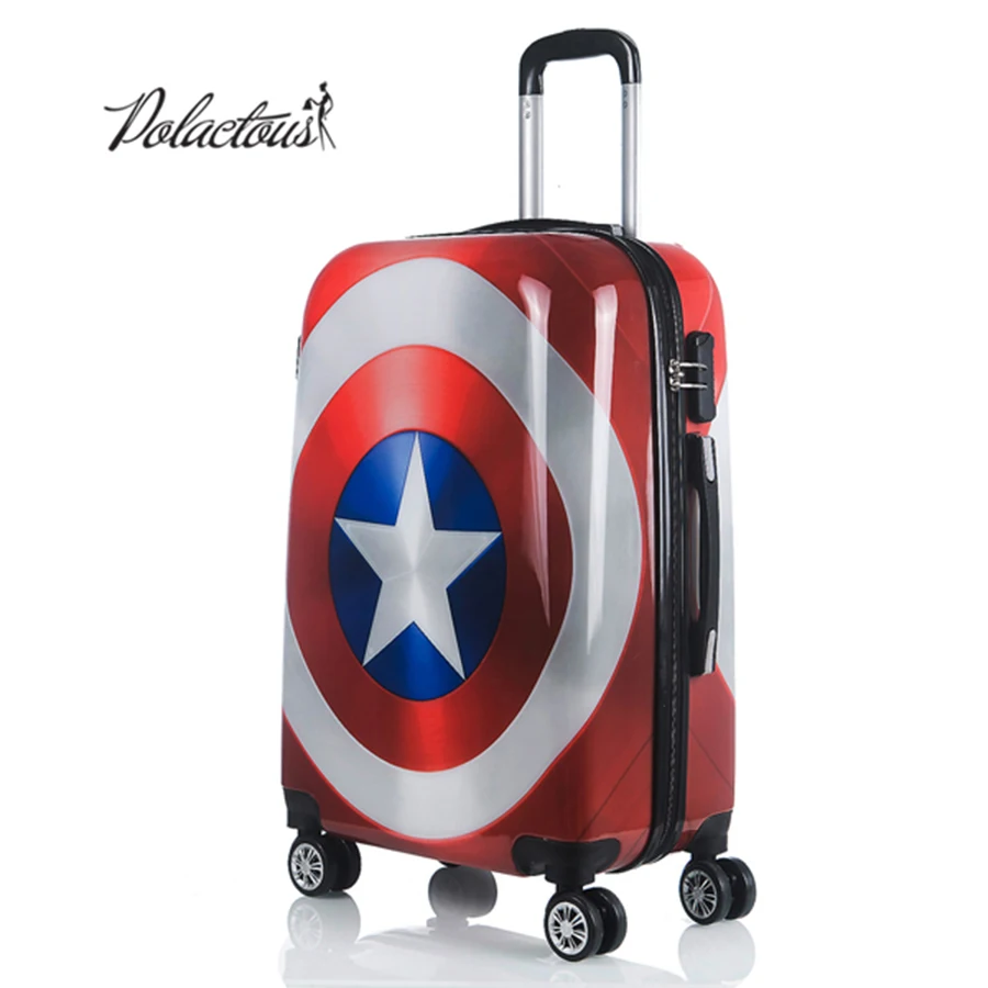 

2016 new High quality Captain America suitcase luggage/men&women Marvel wheeled suitcases/Trolley travel luggage/Polo Luggage