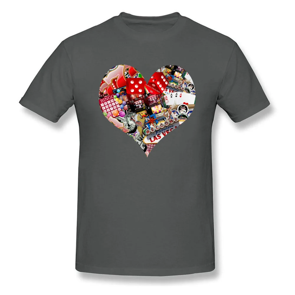 Heart Playing Card Shape 100% Cotton Tops & Tees for Men Simple Style T Shirt New Design Round Collar Tshirts Short Sleeve Heart Playing Card Shape carbon