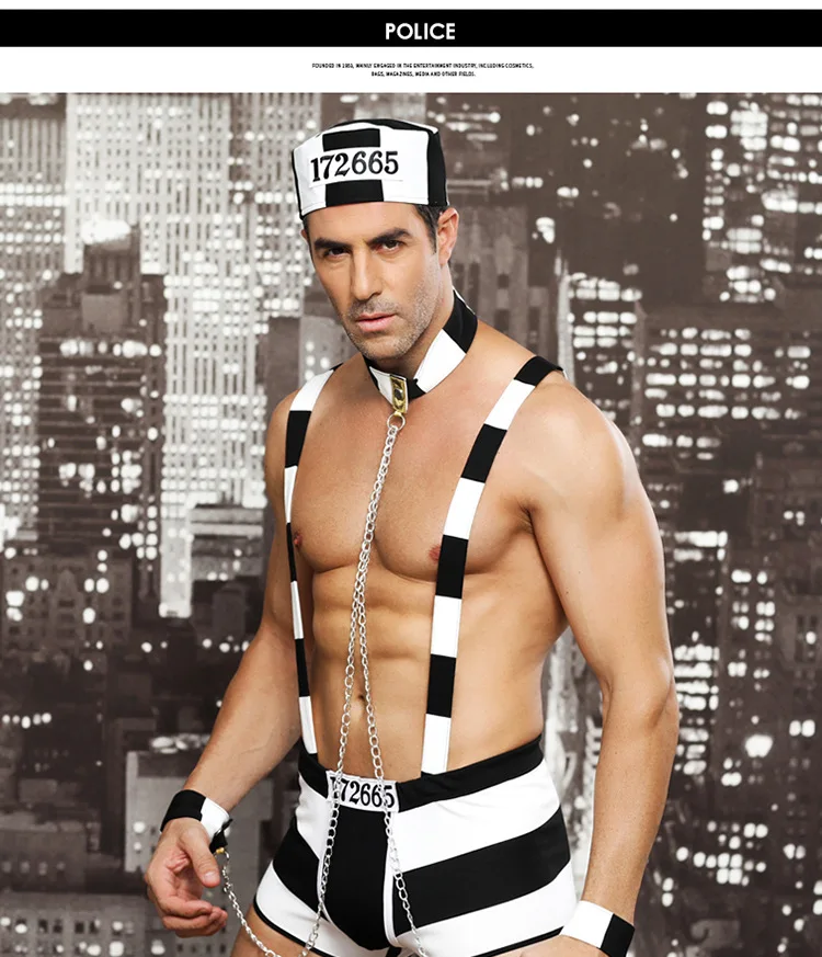 Chain Belt Porn - Sexy Role Play Prisoner Uniform For Man SM Chain Belt Erotic ...