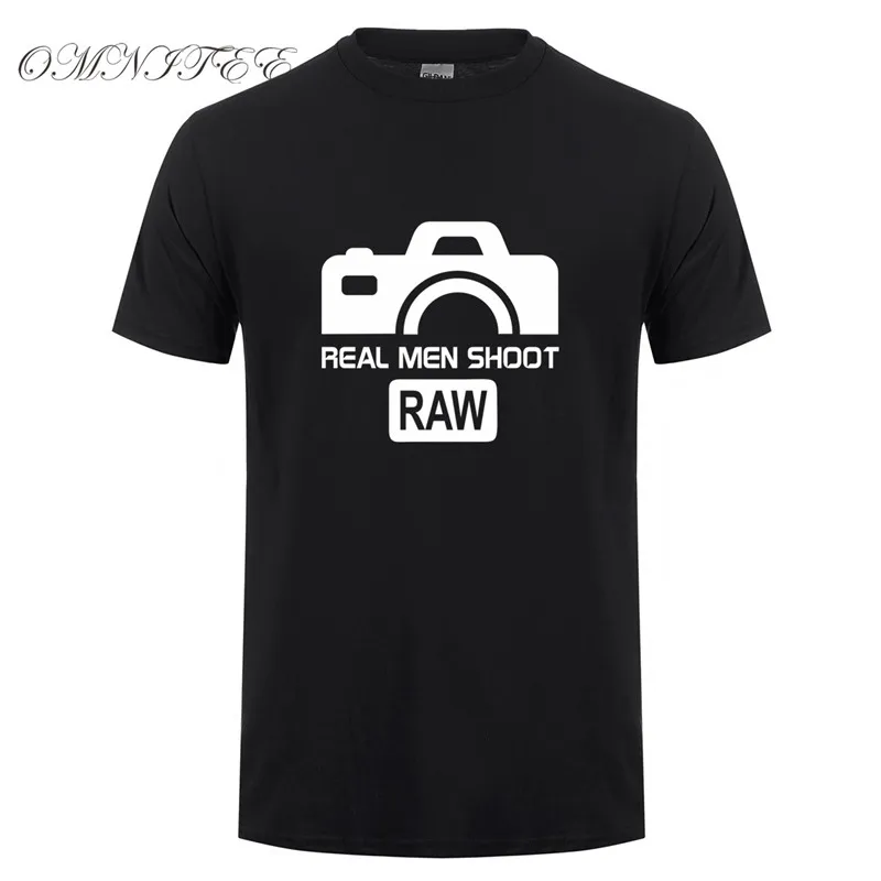 

Real Men SHOOT RAW T-shirt Men Summer Style Cotton Short Sleeve T Shirt Funny Photographer Tee Mans Top Clothing OT-830