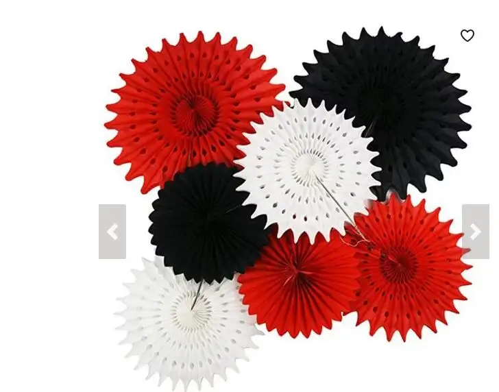 Us 17 99 Red Black And White Party Decor 7pcs Tissue Paper Fans For Minnie Mouse Theme Birthday Party Decor Mickey Mouse Party Supplies In Party Diy