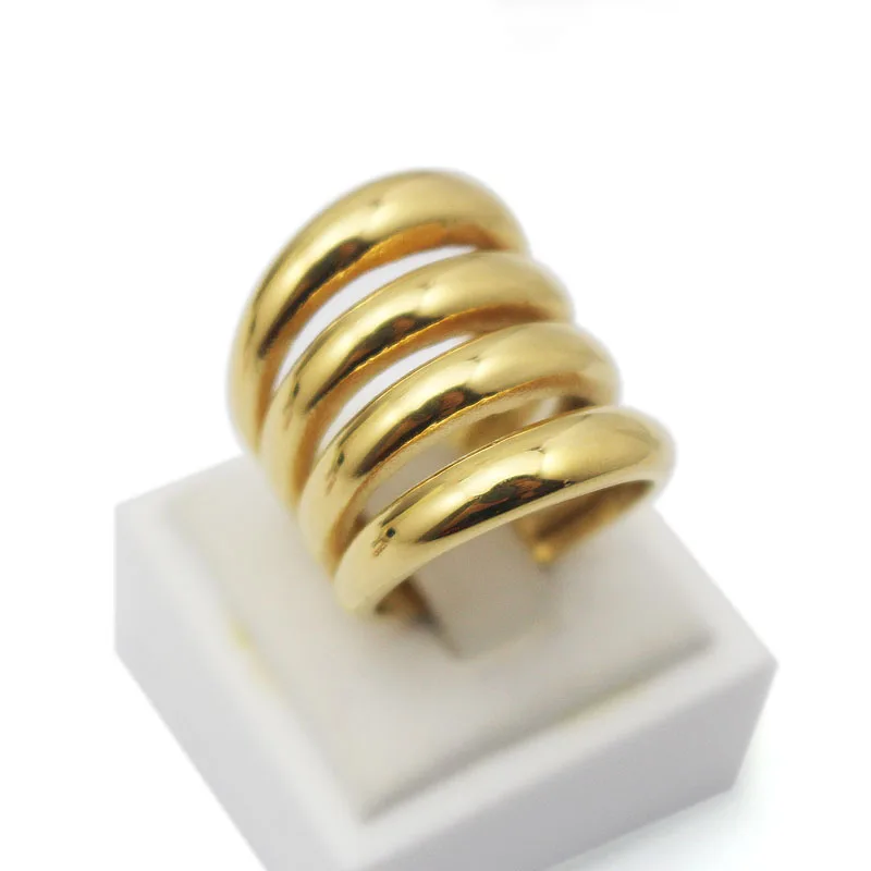 New Long Wide Party Punk Rings for Women Stylish Casting Ring Stainless Steel Fashion Wholesale Jewelry Christmas Gift|gift friend|gift displaygifts