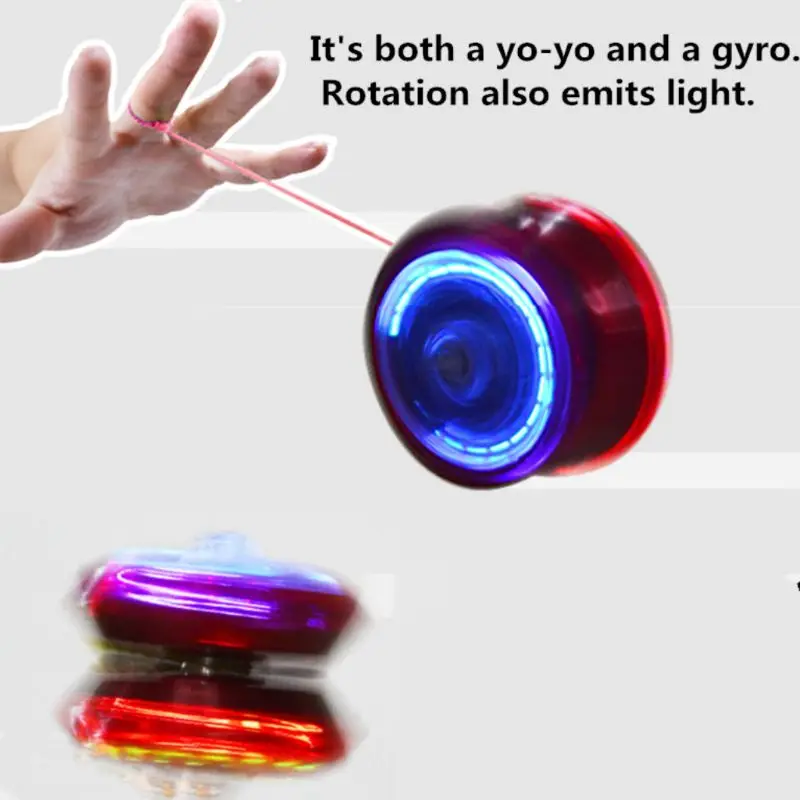 2in1 Light Up YoYo Ball Gyro For Magic Juggling Toy Fancy Moves