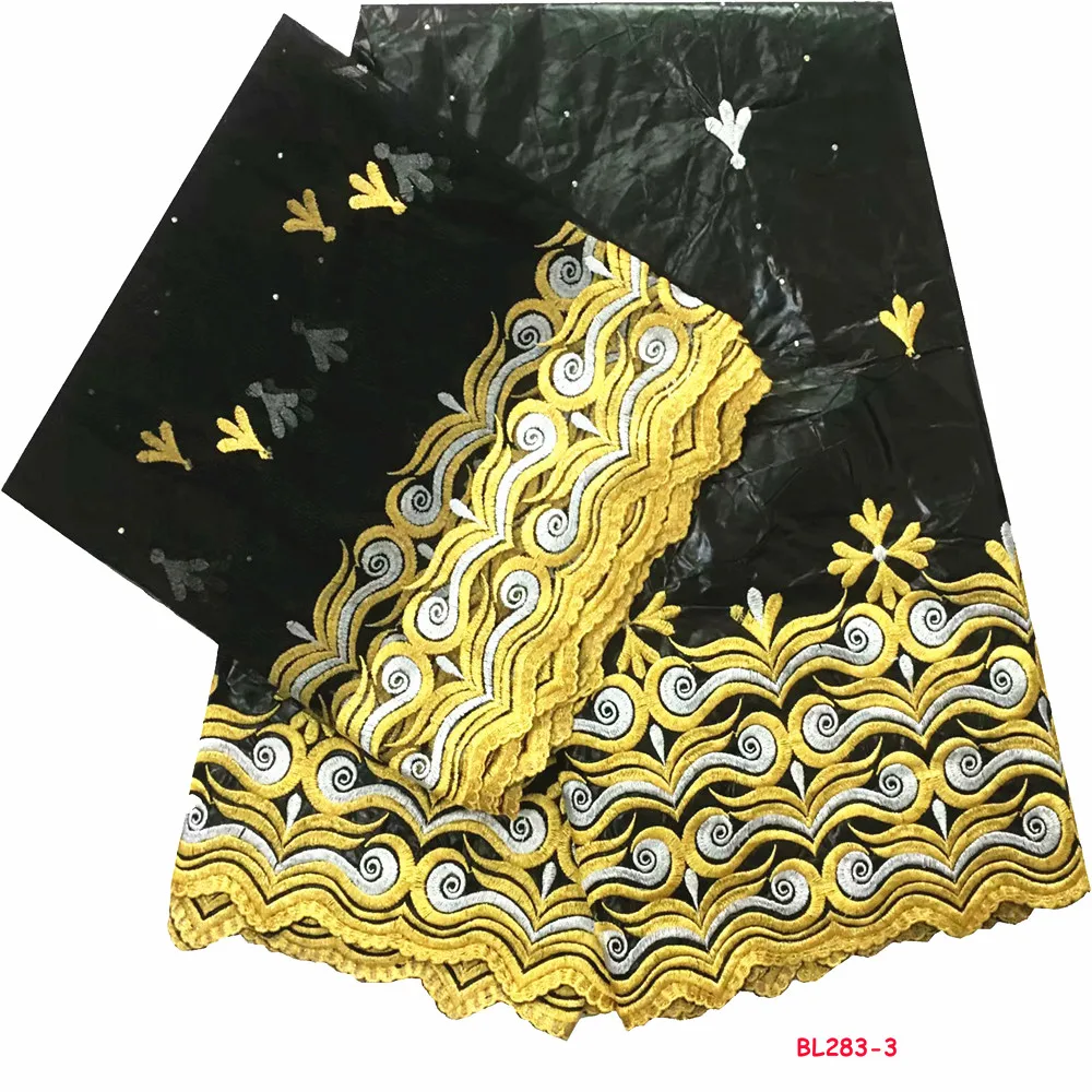 

Black Bazin Riche Getzner Tulle Lace Pattern Embroidered High quality Color French Mesh Net Bazin Riche Getzner Broder BL283