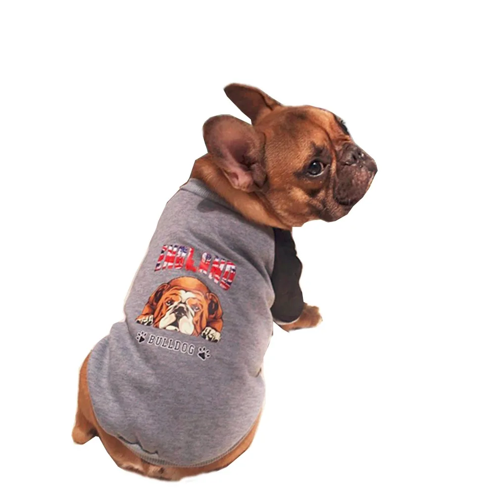 New Arrival Bulldog Coat With Printing On Back Pet Dogs Two Legs Cotton