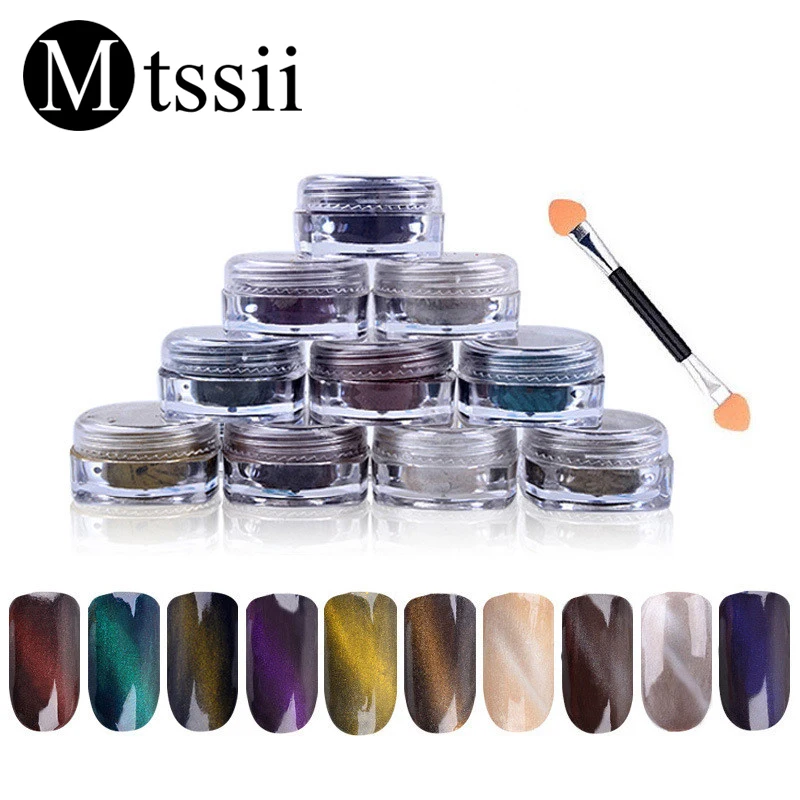 

Mtssii 2018 New Laser Mirror Powder Cat Eye Polishing for Nails Symphony Nail Art Decoration Pigment Chameleon Nail Glitter Dust