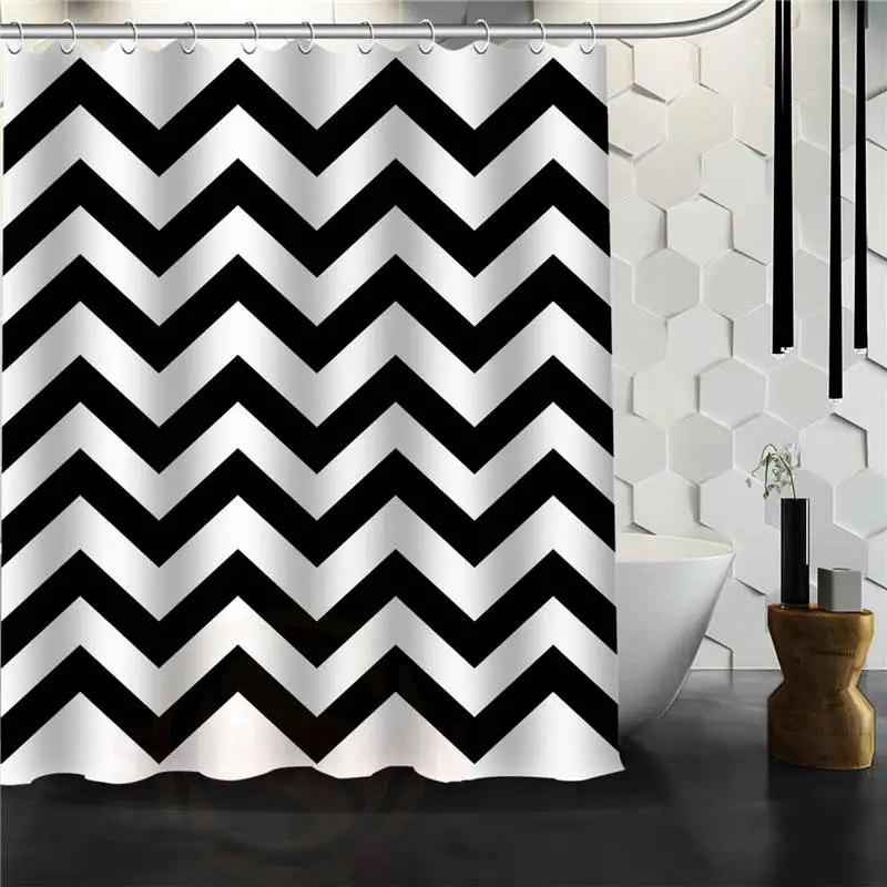 Online Get Cheap Chevron Curtains -Aliexpress.com Alibaba Group Custom Classic Black and White chevron Bathroom Waterproof Shower Curtain Durable Classic Bathroom decorative best gift - Online Get Cheap Chevron Curtains -Aliexpress.com Alibaba Group