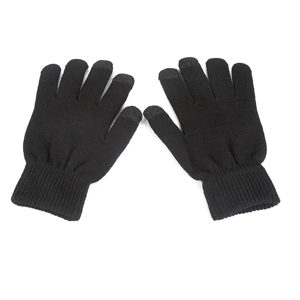 Мужские Женские перчатки для сенсорного экрана зимние теплые флисовые теплые вязаные перчатки для нового года