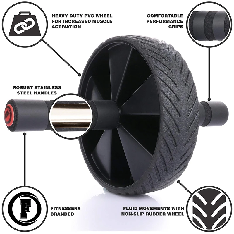 Многофункциональное колесо для мышц брюшной полости Ab, ролик для мышц брюшной полости, бесшумный, очень большой, Круглый, для мышц брюшной
