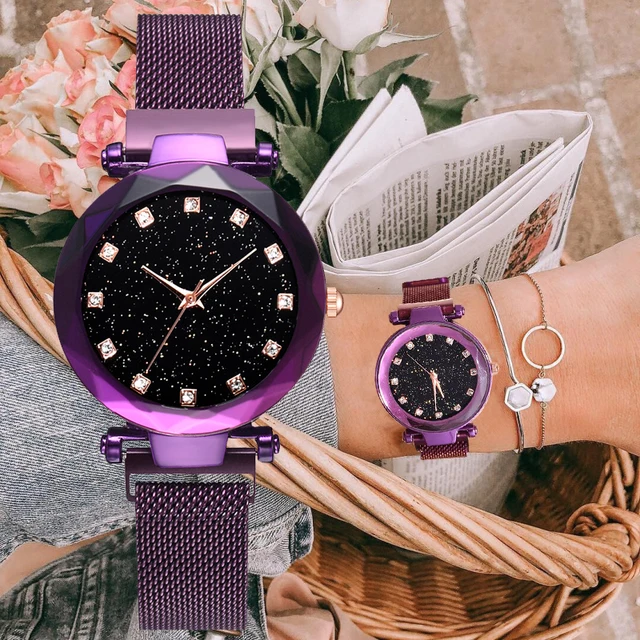 Fashion Starry Sky Women Watches Magnet Buckle Stylish Rose Gold Female Casual Q Fashion Starry Sky Women Watches Magnet Buckle Stylish Rose Gold Female Casual Q