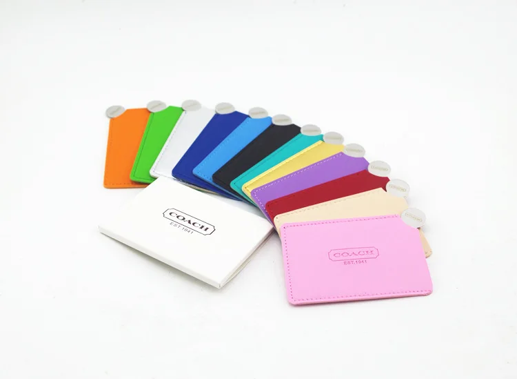 

200pcs Unbreakable Card Makeup Mirrors Shatter-Proof Pocket Multi Mirror Portable Small Stainless Steel Mirror With PU Case