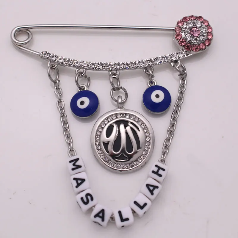 

muslim islam Allah masallah turkey evil eye Stainless Steel brooch Baby Pin