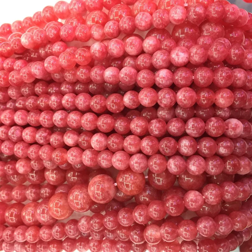 

Discount Wholesale Natural Genuine Red Rubies Round Loose Stone Beads 4/6/8/10/12mm Fit Jewelry DIY Necklaces or Bracelets 15"