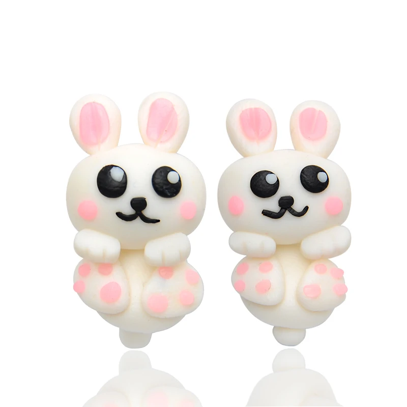 

Cute Lovely Rabbit Stud Earrings For Women Girl 100% Handmade Polymer Clay Brincos Charm Fashion Jewelry