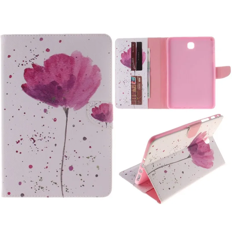 Flower PU Leather Wallet Case For Samsung Galaxy Tab A 8.0 inch T350 T351 T355 P350 SM-T355 Case Girl Boy Stand FlipTablet Cover (1)