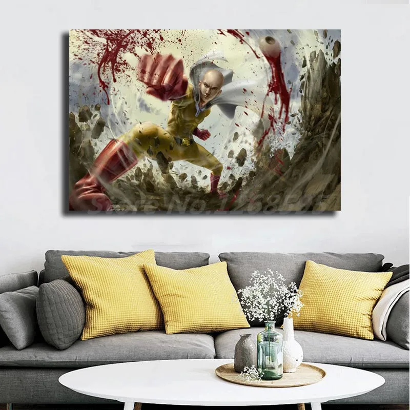 One Punch Man Saitama Power Levels Hd Wallpaper Canvas Painting