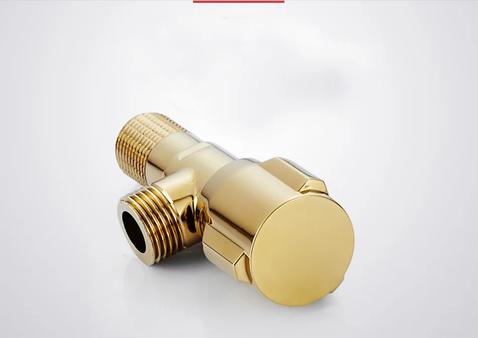 Абсолютно Новый 1/2 "Мужской x 1/2" Мужской резьбой для ванной комнаты латунный угловой запорный клапан позолоченные аксессуары для ванной