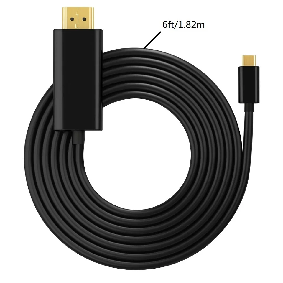 JZYuan USB C на HDMI Тип Кабеля C к HDMI портом Thunderbolt 3 для MacBook samsung Galaxy S9/S8/Note 9 huawei P20 Pro USB-C HDMI адаптер