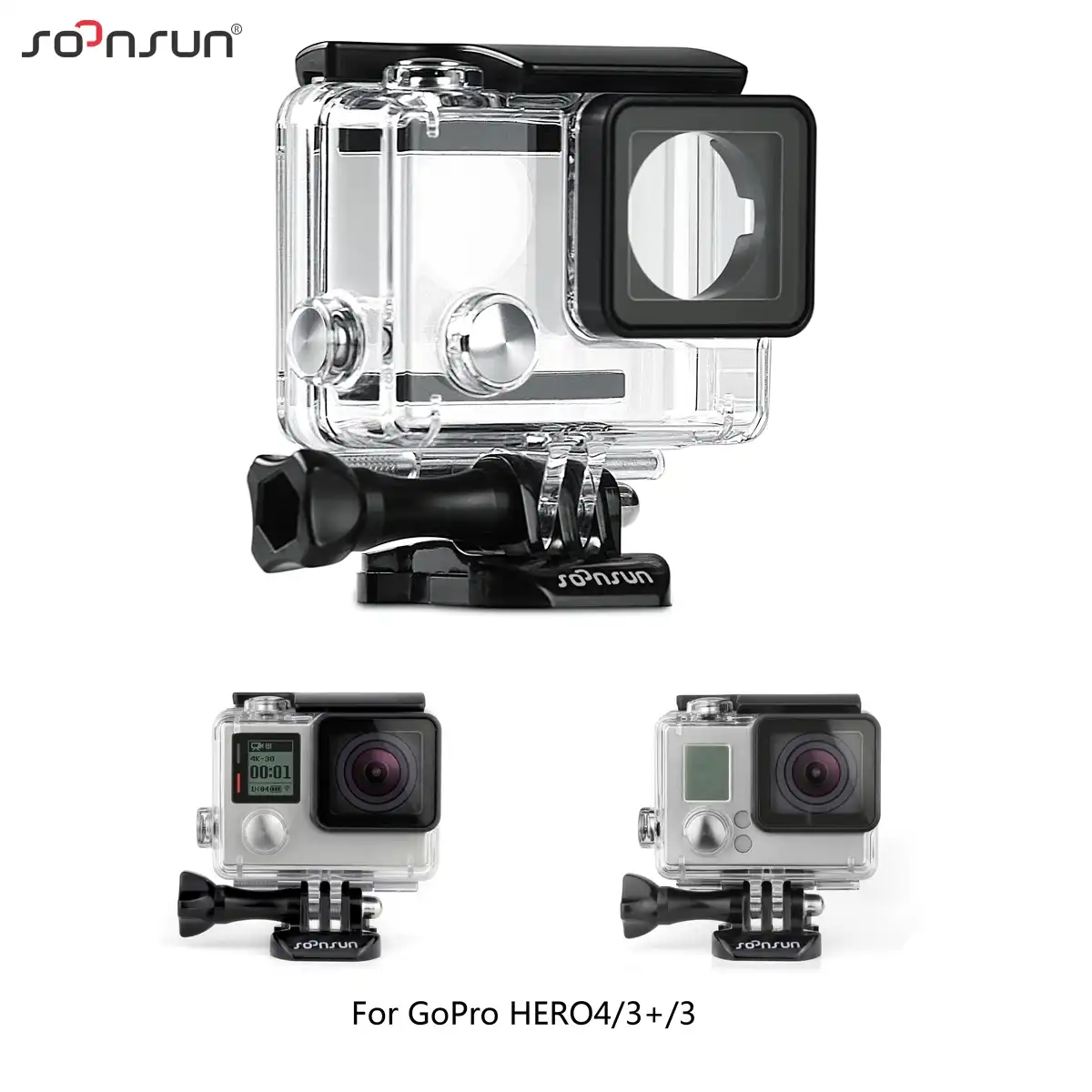 3 40m Submarina Protectora Impermeable Carcasa De Buceo Funda Para Gopro Hero 4 3