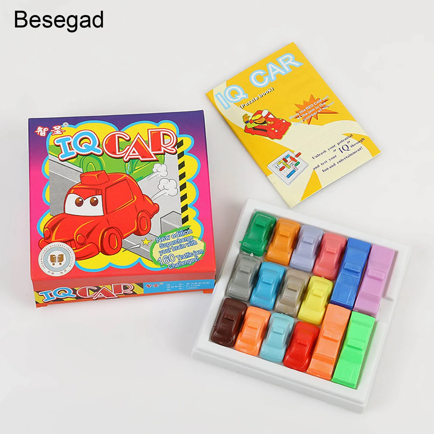 

Besegad Rush Hour Traffic Jam Logic Game IQ Car Board Game Puzzle Toy Children Kids Intelligent Development Educational Toys