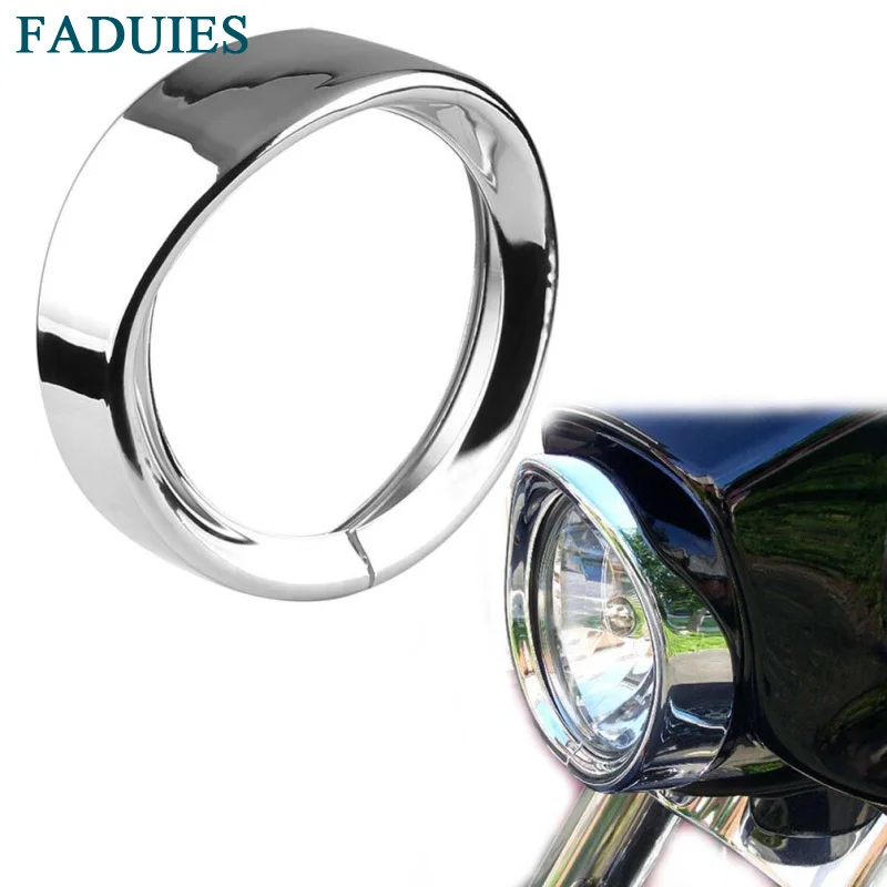 1 Motorbike Accessories 7 Inch Round LED Headlight Harley Touring Road King Electra Glide Forward Driving Headlamp Visor Trim Ring (1)