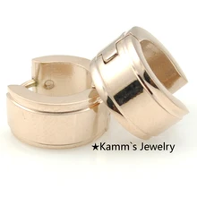 Модные популярные розовые золотые мужские серьги в стиле хип-хоп полированные серьги из нержавеющей стали ювелирные изделия оптом KE415