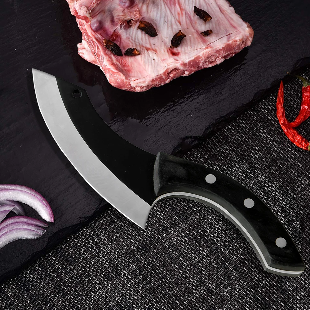 XITUO Высокоуглеродистая сталь мясной нож шеф-повара Кливер Полный Тан Утилита ручной Кованый кухонный нож открытый Мясник забойный нож