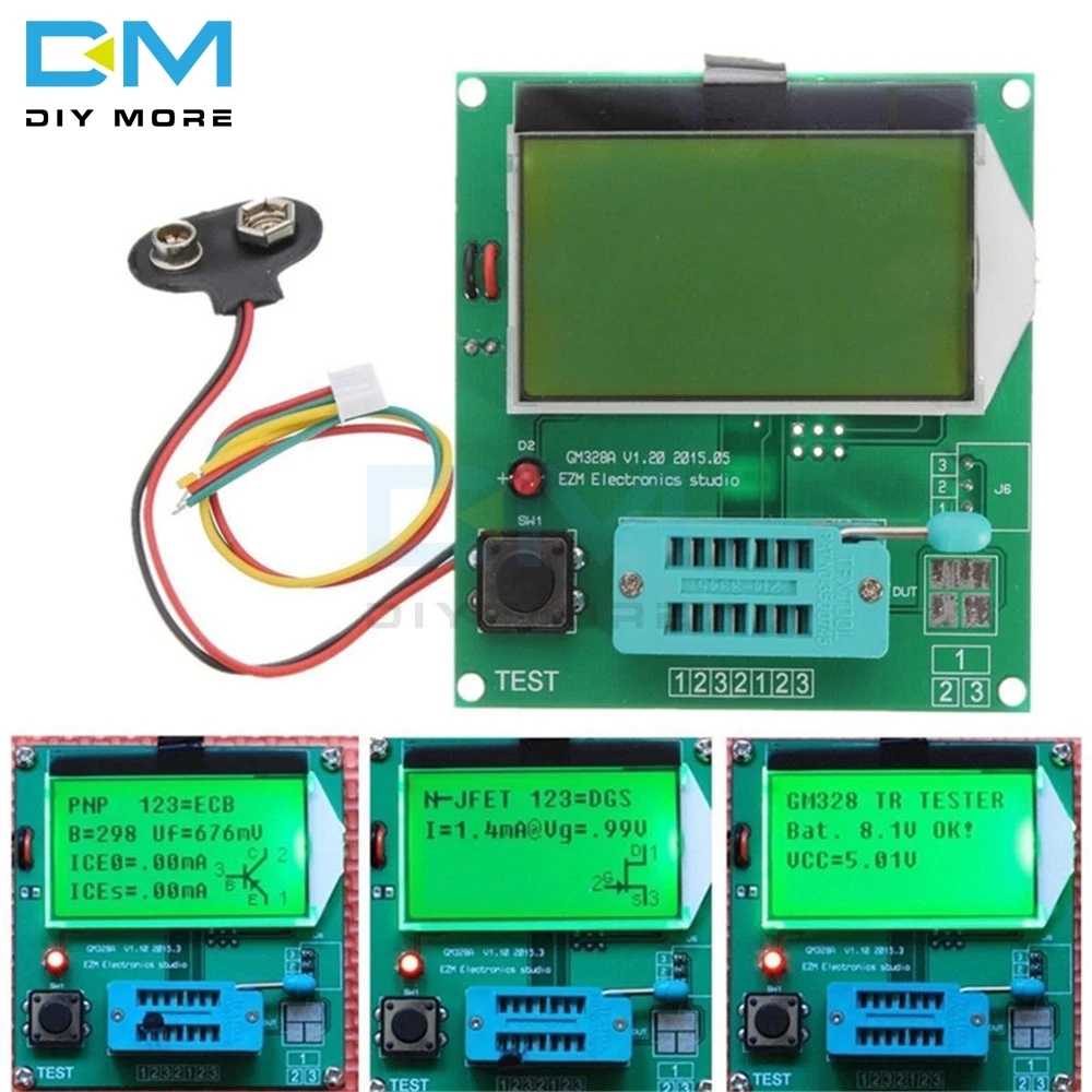 Компонент GM328A Транзистор тестер графической волны сигнала 9 В 20mA LCR RLC PWM ESR цифровой ЖК-дисплей Diy электронная печатная плата